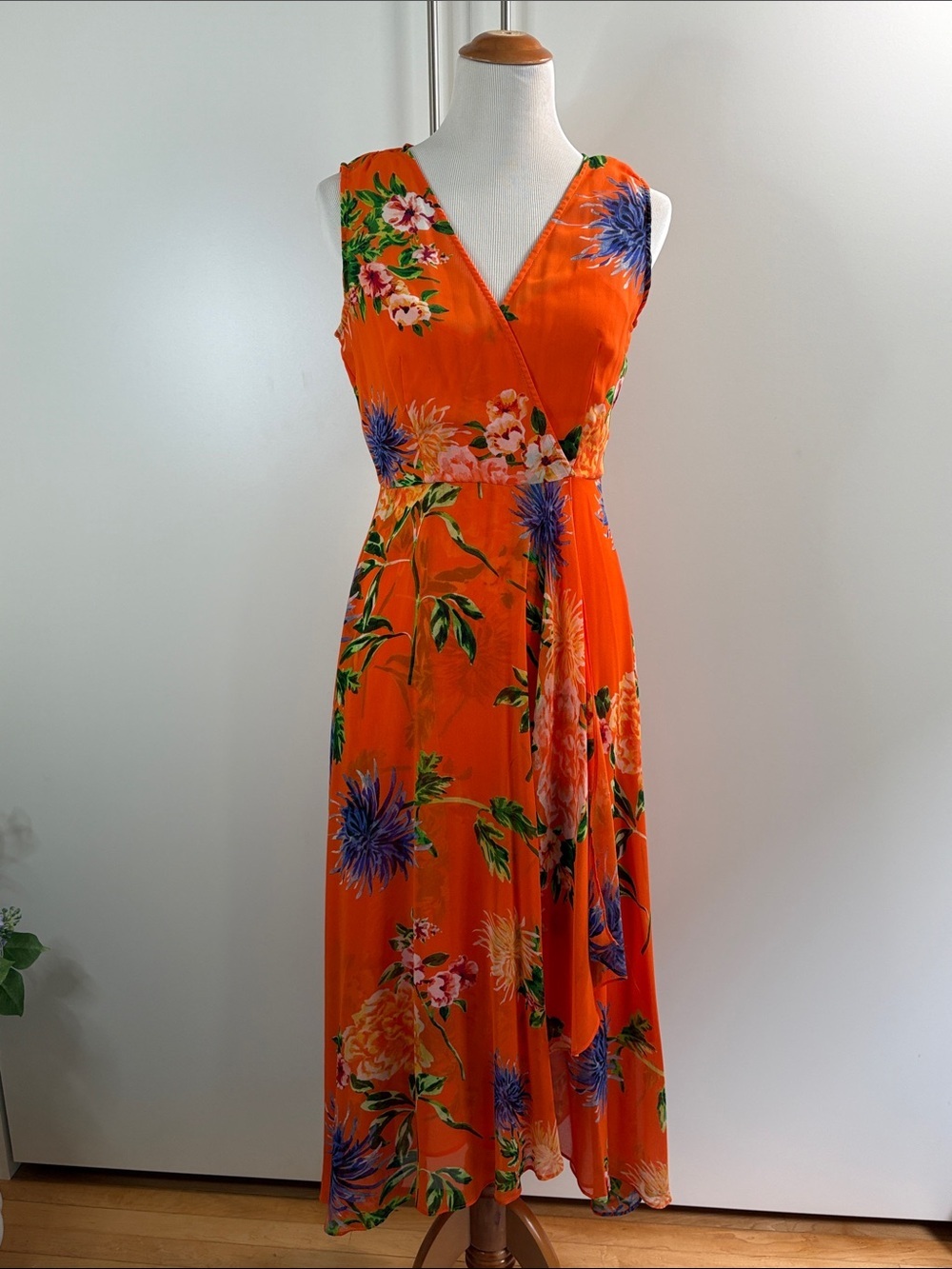 Calvin Klein Orange Floral Maxi Dress | 4